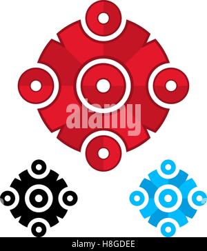 Logo-Schablone aus Kreisen. Soziale Netzwerk-Konzept Stock Vektor