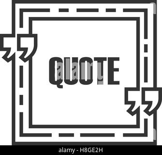 Schild-Symbol zu zitieren. Zitat der leeren Vorlage. Speech Bubble Vorlage. Textauszug. Isolierte Visitenkarte Vorlage, Papierblatt, infor Stock Vektor