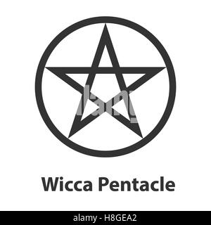 Ikone des Pentagramm oder Pentagramm-Symbol. Wicca-Religion, okkulte Zeichen Stock Vektor