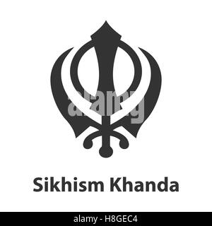 Ikone der Khanda Symbol. Sikhism Religion Zeichen Stock Vektor