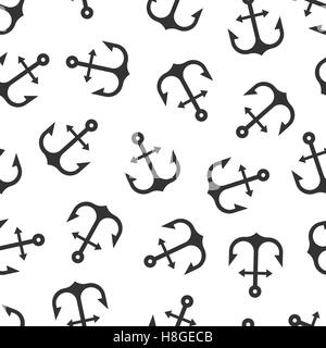 Nahtlose Vektormuster von Anker-Symbole. Endlosen Hintergrund. Hintergrund wiederholen. Vektor-illustration Stock Vektor