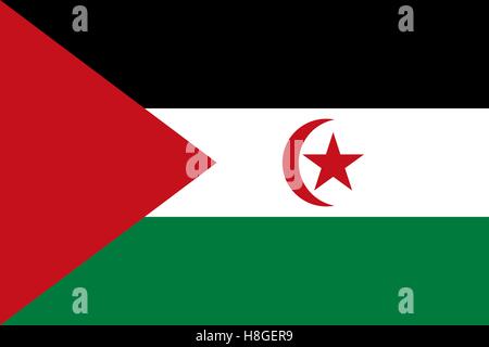 Flagge der Sahrawi arabische demokratische Republik Stock Vektor