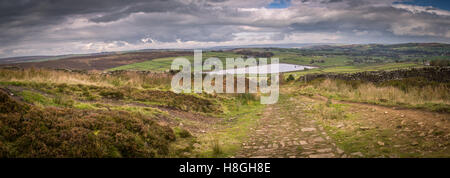 Haworth-Moor-Panorama Stockfoto