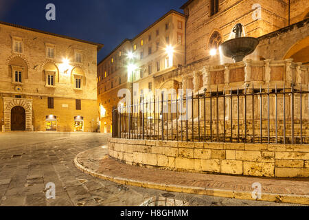 Fontana Maggiore in Piazza IV Novembre, Perugia. Stockfoto