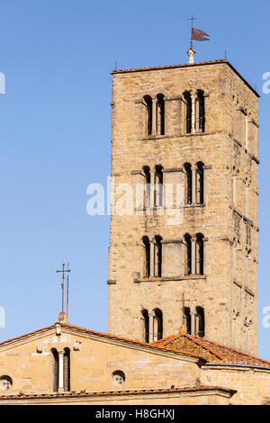 Die Kirche Santa Maria della Pieve, Arezzo. Stockfoto