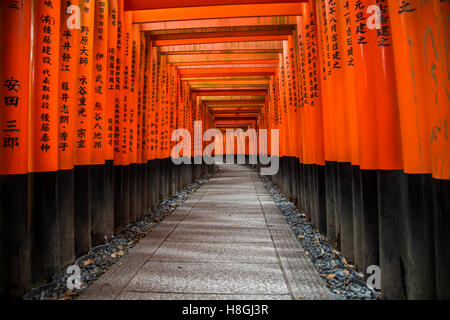 Gehweg im Fushimi Inari-Schrein in Kyoto, Japan Stockfoto