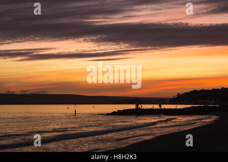 Branksome Chine, Poole, Dorset, UK. 13. November 2016. Atemberaubenden Sonnenuntergang mit Blick auf Sandbänken und Poole Credit: Carolyn Jenkins/Alamy Live News Stockfoto