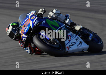 Valencia, Spanien. 13. November 2016.  Jorge Lorenzo aus Spanien und Movistar Yamaha MotoGP in Aktion während des Rennens der MotoGP von Valencia - Rennen in der Comunitat Valenciana Ricardo Tormo Circuit am 13. November 2016 in Valencia, Spanien...  Bildnachweis: Marco Iorio/Alamy Live-Nachrichten Stockfoto