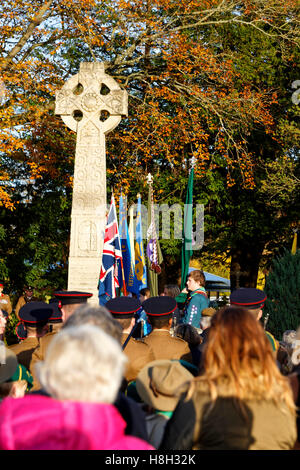 Warminster, Wiltshire, UK. 13. November 2016.  Viele Menschen säumten die Straßen von Warminster in Wiltshire die Erinnerung Sonntag Parade zusehen, wie es seinen Weg durch die Stadt Bahnhofstraße beginnend und endend am Cenotaph in Portway gemacht. Bildnachweis: Andrew Harker/Alamy Live-Nachrichten Stockfoto