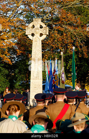 Warminster, Wiltshire, UK. 13. Nov 2016. Viele Menschen auf den Straßen von warminster, Wiltshire säumten die Erinnerung Sonntag Parade zu beobachten, als es den Weg durch die Stadt ab Bahnhof Straße und endet an der kenotaph in portway. Credit: Andrew harker/alamy leben Nachrichten Stockfoto