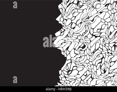abstrakte Form-Hintergrund-Muster in schwarz und weiß Stock Vektor