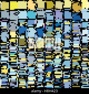 abstrakte Pixel-Hintergrund in blau gelb lila Stock Vektor