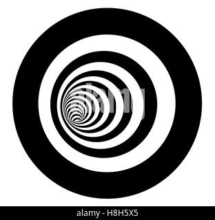 Tunnel Vortex in konzentrischen schwarzen und weißen Streifen Stock Vektor