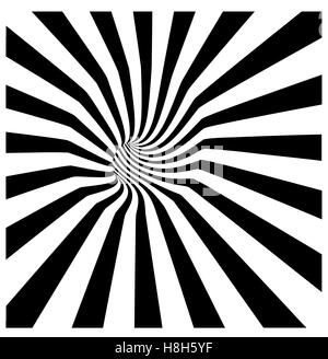 Tunnel Vortex in konzentrischen schwarzen und weißen Streifen Stock Vektor