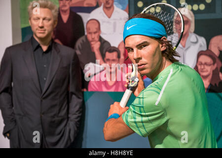 London, UK-Mai 2016: Rafael Nadal Wachsfigur bei Madame Tussauds Museum Stockfoto