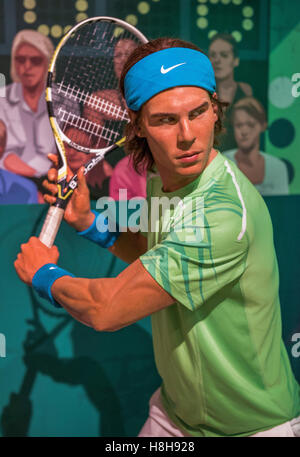 London, UK-Mai 2016: Rafael Nadal Wachsfigur bei Madame Tussauds Museum Stockfoto