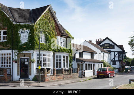 Historischen Gebäuden am Dorfplatz, Weston Green, Surrey, England, Vereinigtes Königreich Stockfoto