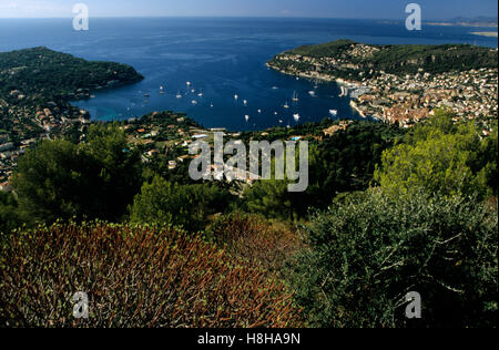 Villefranche Sur Mer Bucht, Frankreich, Europa Stockfoto