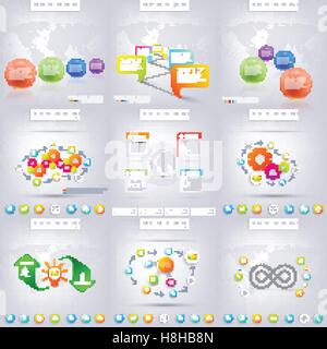 Satz von Infografik für Ihr Design. Als Workflow-Layout, Diagramm, Diagramm, Optionen verwendet werden können. Vektor-Illustration Stock Vektor
