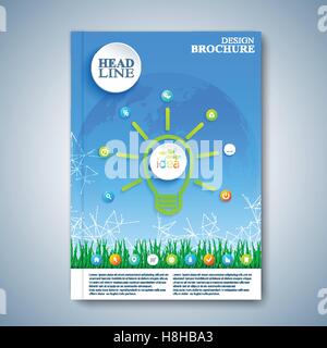 Modernes Template Layout Broschüre, Magazin, Flyer, Broschüre, Abdeckung oder Bericht in A4-Größe für Ihr Design. Vektor-Illustration Stock Vektor