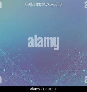 Geometrischen abstrakten Hintergrund mit verbundenen Linien und Punkte für Ihr Design.  Vektor-illustration Stock Vektor