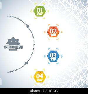 Modernen Infografik Netzwerkvorlage. Business-Konzept mit 4 Optionen.  Vektor-Illustration Stock Vektor