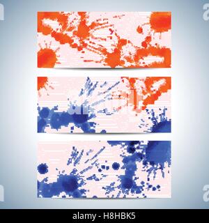 Set von Aquarell horizontale Hintergründen. Moderne Business-Präsentation-Design mit Platz für Ihren Text. Vektor-Illustration Stock Vektor