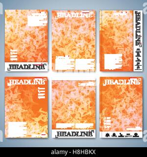 Moderne Set Broschüre, Flyer, Broschüre, Abdeckung oder Jahresbericht in A4-Größe für Ihr Design. Vektor-Illustration Stock Vektor