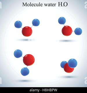 Satz von Logo Symbol Wasser. Vektor-Vorlage-Molekül für Medizin, Wissenschaft, Technik, Chemie, Biotechnologie Stock Vektor