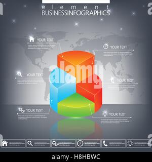 Moderne 3d Vektor-Infografik-Vorlage. Einsetzbar in der Workflow-Layout, Diagramm, Diagramm, Optionen, Webdesign Stock Vektor