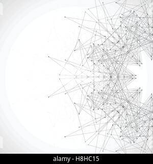 Geometrische, abstrakte Form mit verbundener Linien und Punkten. Futuristische Technologie-Design. Vektor-illustration Stock Vektor