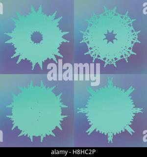 Satz von geometrische abstrakte Form mit verbundener Linien und Punkten. Vektor-illustration Stock Vektor