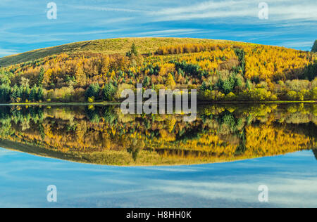 Reflexionen in der Pontsticill-Stausee im Brecon Beacons National Park, South Wales, Australia Stockfoto