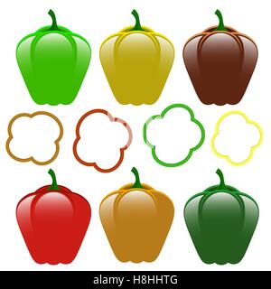 Satz von Paprika Stock Vektor