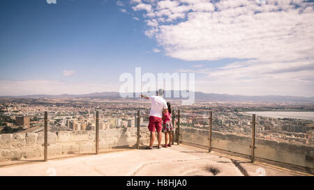 Blick auf Cagliari von San Pancrazio Turm, Sardinien, Italien. Stockfoto