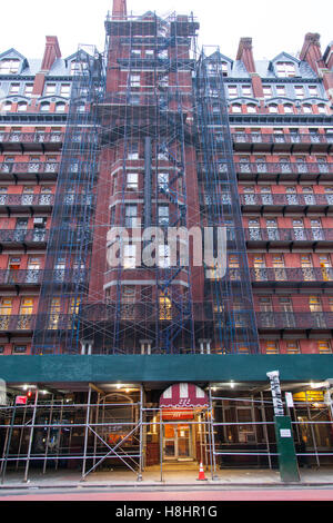 Das Chelsea Hotel, berühmt für die Prominenz der Bewohner, Chelsea, Manhattan, New York City, Vereinigte Staaten von Amerika. Stockfoto