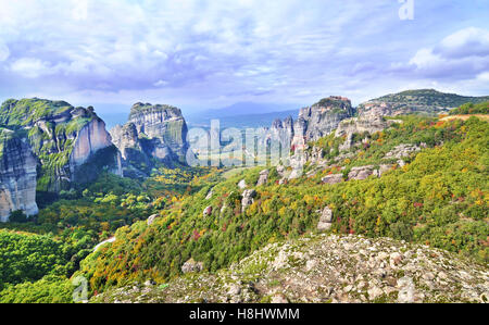 Panorama-Foto von Meteora-Griechenland Stockfoto