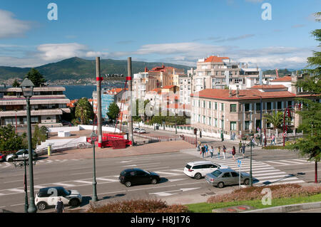 Städtische Ansicht und Mündung, Vigo, Pontevedra Provinz, Region Galicien, Spanien, Europa Stockfoto