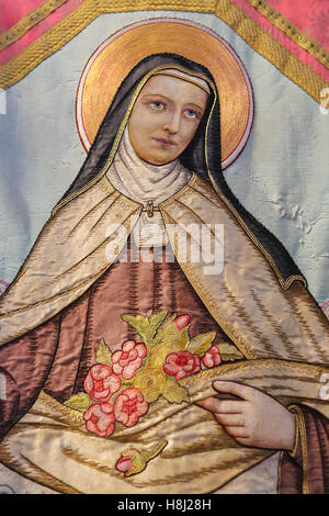 Porträt der heiligen Therese von Lisieux, römisch-katholisch Französisch Unbeschuhten Karmeliten Nonne in der Neuzeit weithin verehrt. Stockfoto