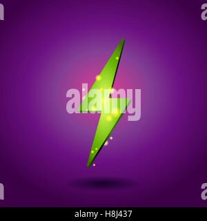 Eco-Ökostrom-Symbol leuchtet. Grüne Energie symbol Stock Vektor