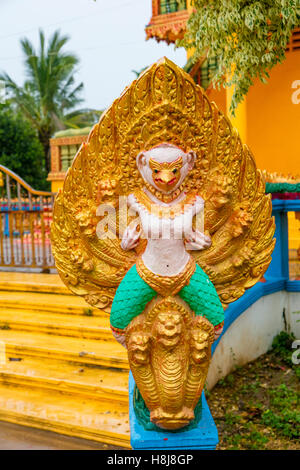 Buddhistische Tempel, Koh Oknha Tey Island, Kambodscha Stockfoto