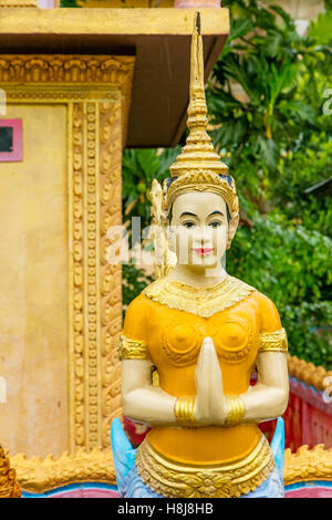 Buddhistische Tempel, Koh Oknha Tey Island, Kambodscha Stockfoto