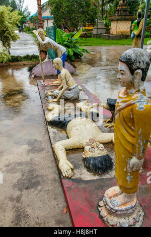 Buddhistische Tempel, Koh Oknha Tey Island, Kambodscha Stockfoto