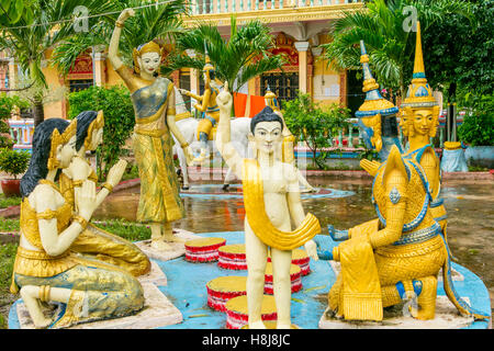 Buddhistische Tempel, Koh Oknha Tey Island, Kambodscha Stockfoto