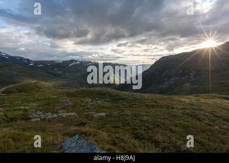 Norwegen-Landschaft in Sognefjellsvegen entlang County Road 55, Passstraße Stockfoto