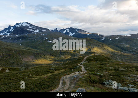 Norwegen-Landschaft in Sognefjellsvegen entlang County Road 55, Passstraße in Stockfoto