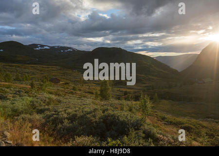 Landschaft-Landschaft entlang County Road 55, Passstraße in Norwegen Stockfoto