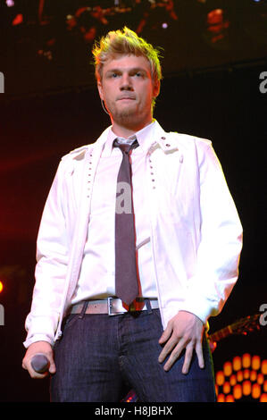 Backstreet Boys die live bei der Z100 Jingle Ball 2007 im Madison Square Garden in New York City am 14. Dezember 2007, © David Atlas / MediaPunch Stockfoto