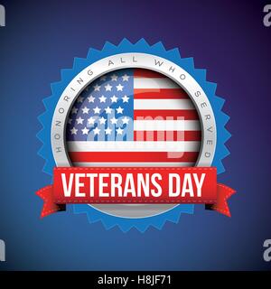 Veterans Day Vektor Abzeichen Stock Vektor