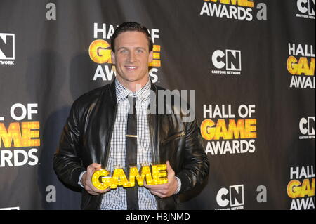 Ryan Lochte besucht den dritten jährlichen Halle des Game Awards hosted by Cartoon Network Barker Hangar am 9. Februar 2013 in Santa Monica, Kalifornien. Stockfoto